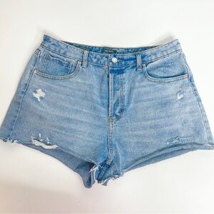 Wild Fable Size 12 Women's Super-High Rise Cut Off Jean Shorts Blue Denim